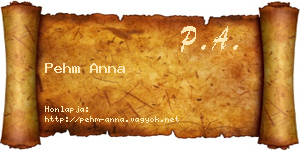 Pehm Anna névjegykártya